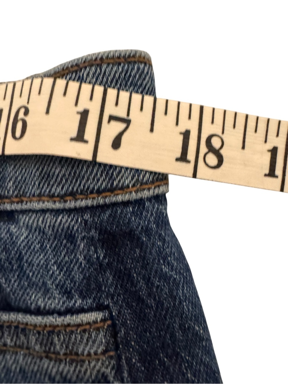 LOFT Blue Straight-Leg High Rise Jeans. Size 32. NWT. Sides are darker denim - Picture 7 of 10